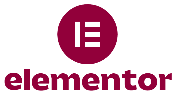 Elementor Logo mit einer Drag-and-Drop-Oberfläche.
