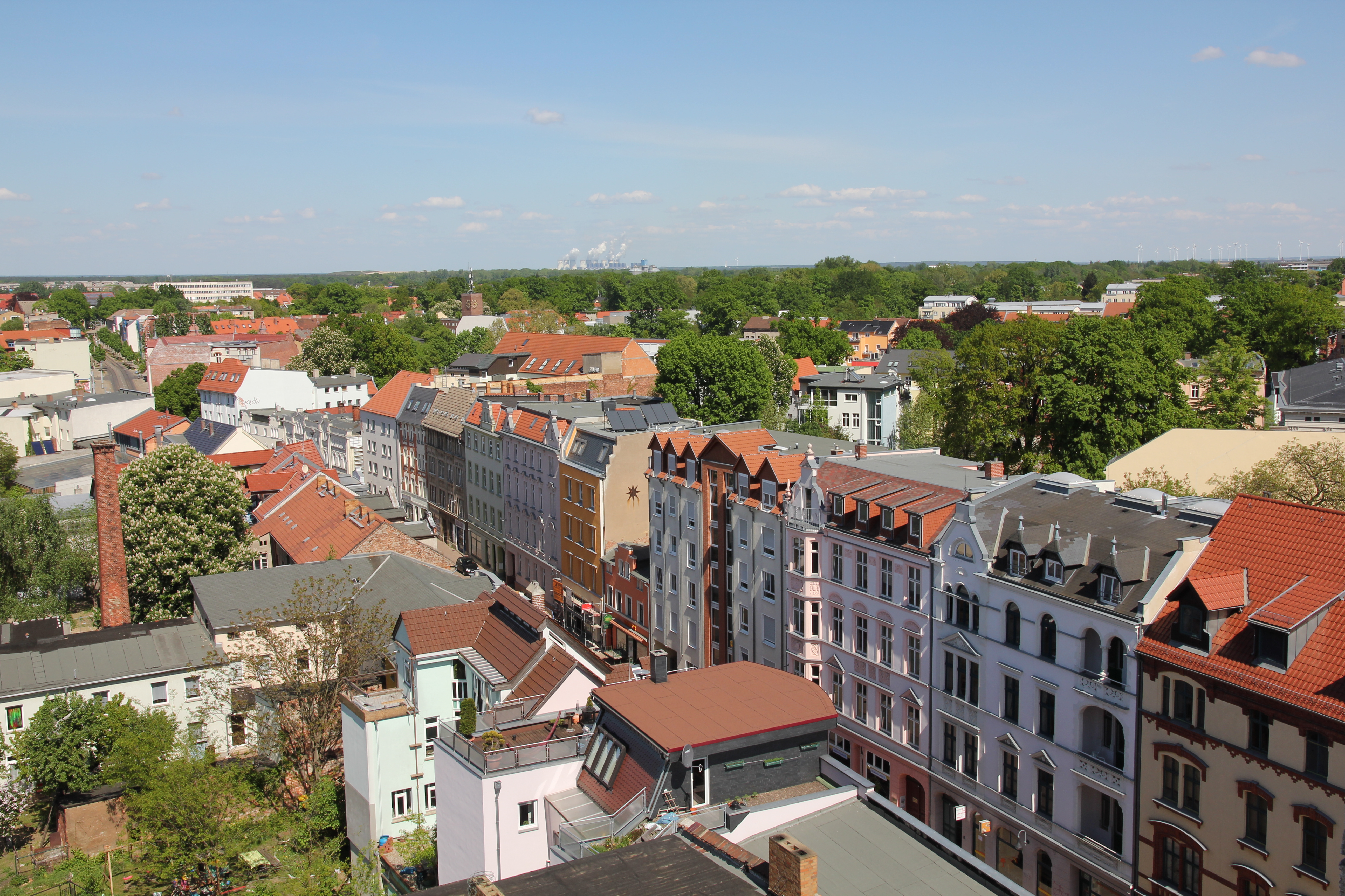 Cottbus von oben &mdash; Stadtkulisse