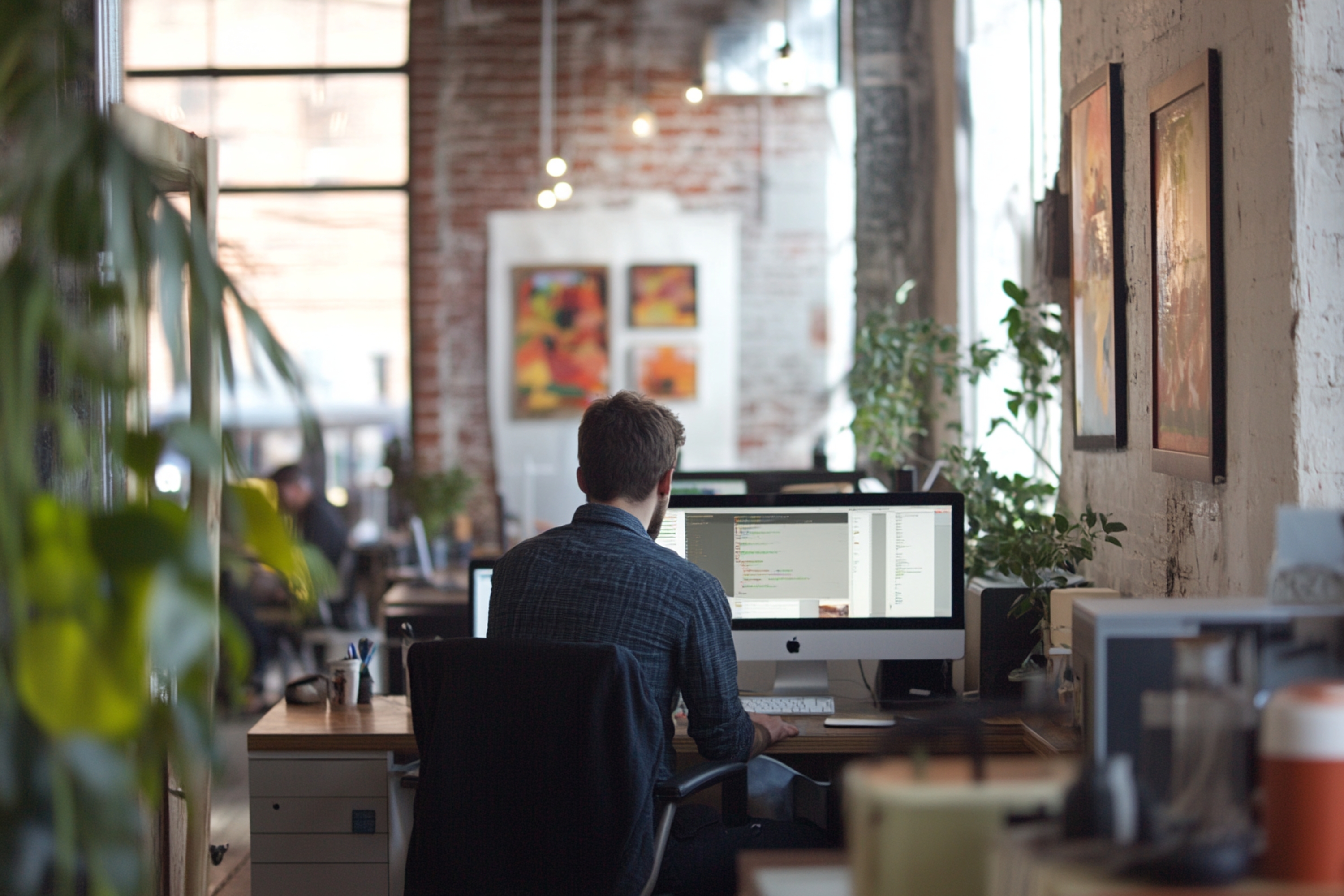 Arbeitsplatz mit Bankerlampe