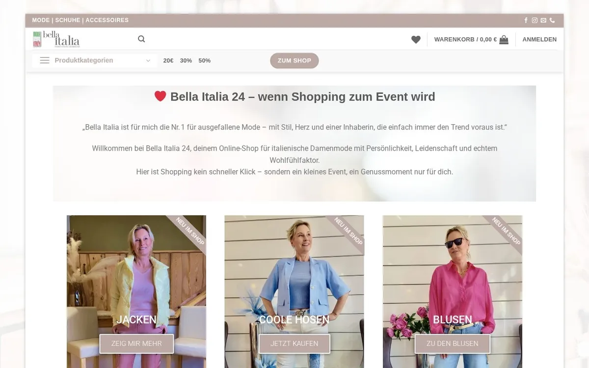 Website-Vorschau: Bella Italia 24