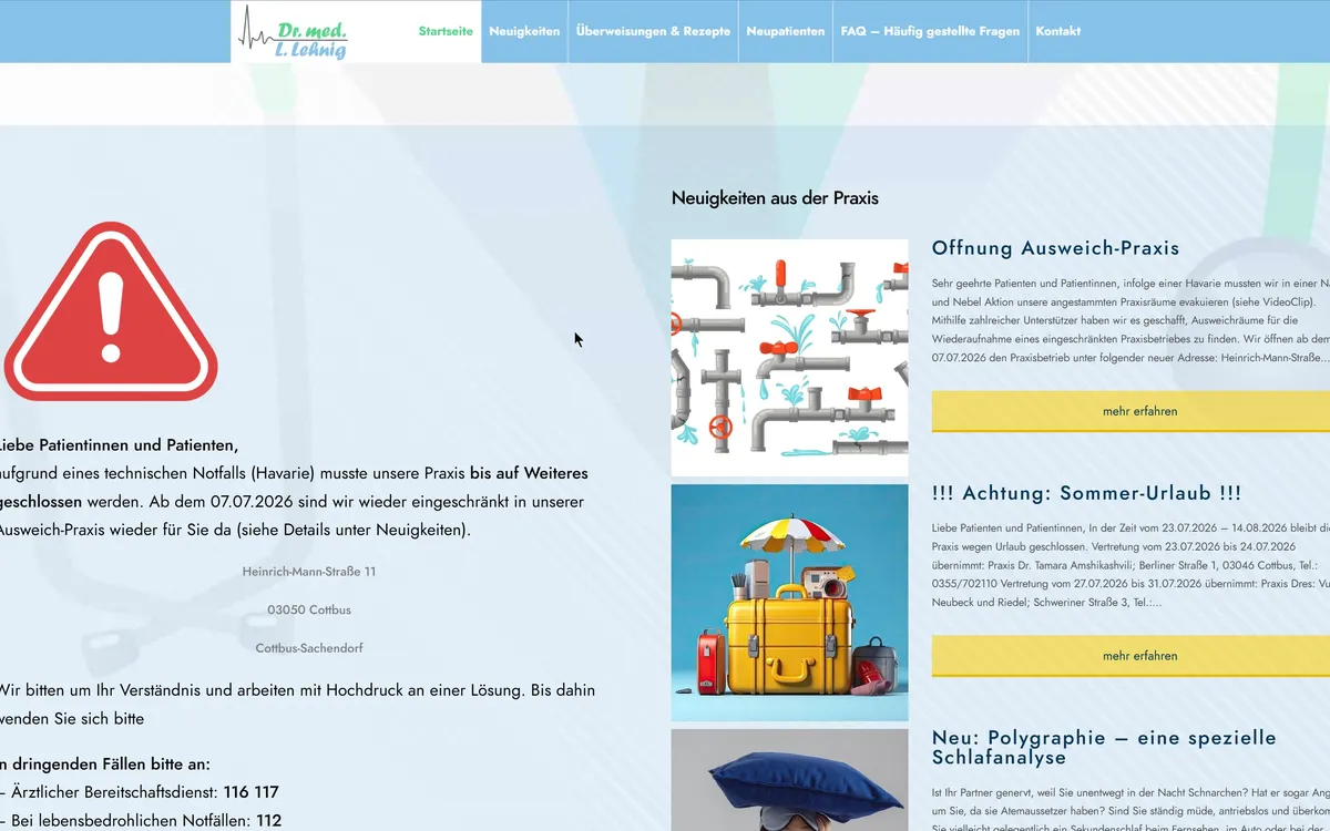 Website-Vorschau: HausArztPraxis Dres. Lehnig