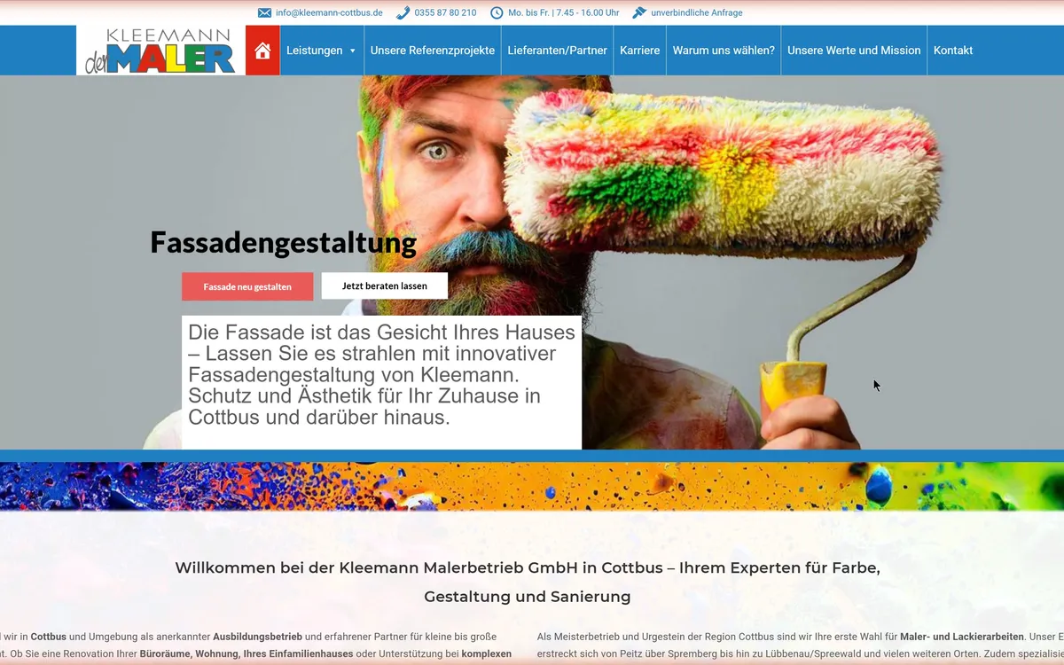 Website-Vorschau: Kleemann Malerbetrieb GmbH