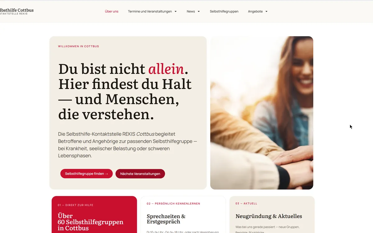 Website-Vorschau: Selbsthilfe Cottbus (REKIS)
