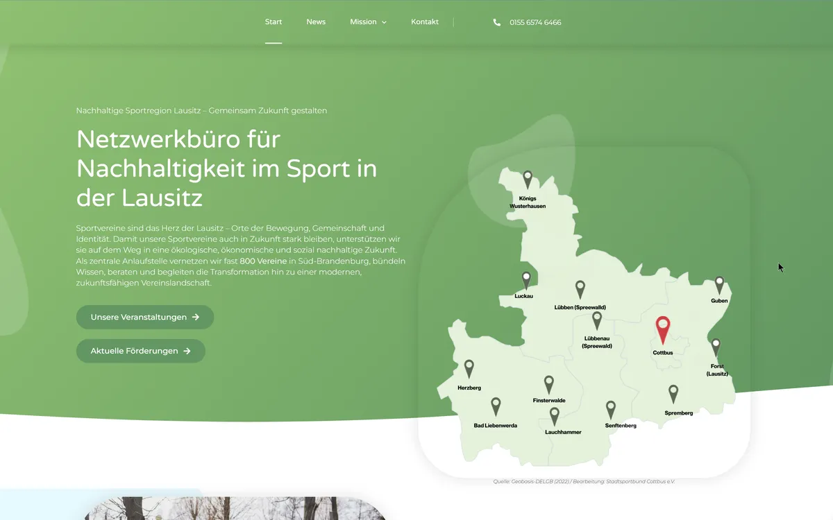 Website-Vorschau: Zukunft Lausitz Sport