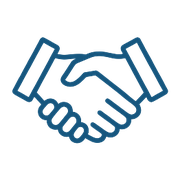 Partnerschaft Handschlag Symbol - zwei Hände schütteln sich zur Geschäftsvereinbarung Webdesign Partnerschaft