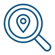 Lupe mit Standort-Symbol für lokale Suchoptimierung und Webdesign-Services in Cottbus