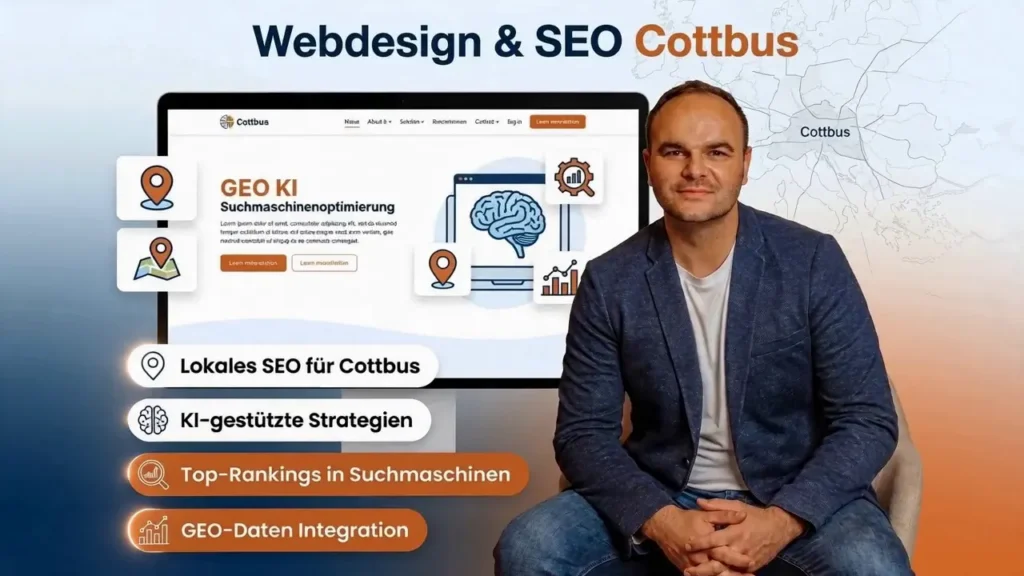 Webdesigner aus Cottbus präsentiert lokales SEO und KI-Suchmaschinen-Optimierung für Cottbus mit GEO KI Strategie.